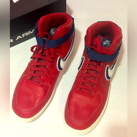 Air Force 1 High 3D Chenille Swoosh Red White Blue - Size 13 Men’s - Picture 3 of 5